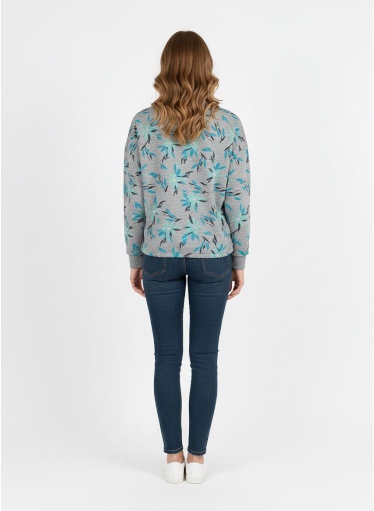 Bench Women’s Grey Printed Casual Sweatshirt – Soft Knit Long Sleeve Top - Image 3