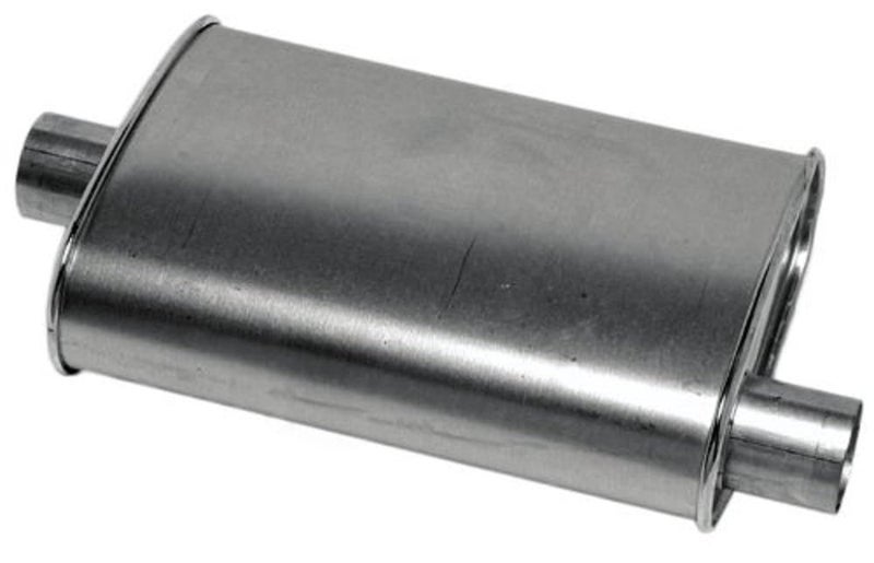 Thrush Muffler Deep Performance Tone Inlet 2.25 Pipe Connection Offset Outlet 2.25 Center - Image 1