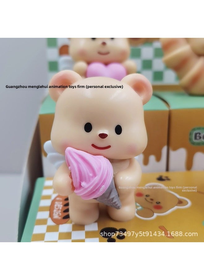 null - Explosions Butter Bear Blind Box Milk Huhu Bear Hand Doll Cute Car Desktop Ornaments Wholesale-Colour:6 Types Of Second-generation Cake Butter Bears (opp Bag + Disassembly And End Box) - Image 1