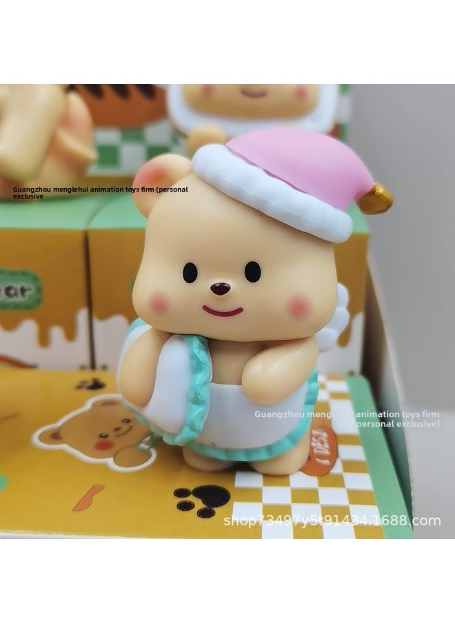 null - Explosions Butter Bear Blind Box Milk Huhu Bear Hand Doll Cute Car Desktop Ornaments Wholesale-Colour:6 Types Of Second-generation Cake Butter Bears (opp Bag + Disassembly And End Box) - Image 1