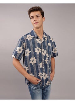 American Eagle Printed Button-Up Poolside Shirt  - Image 1