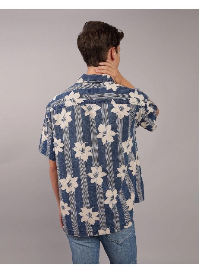 American Eagle Printed Button-Up Poolside Shirt  - Image 2
