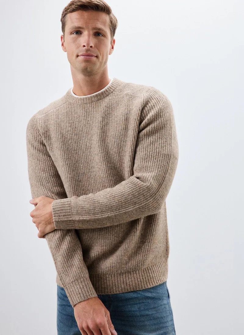 ماتلان Stone Knitted Ribbed Jumper