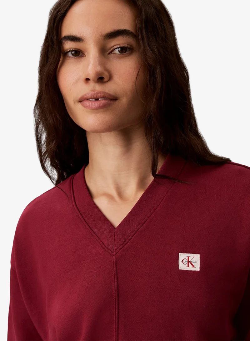 Calvin Klein Jeans  Relaxed Woven Monologo French Terry Sweatshirt for Women | Best Price UAE