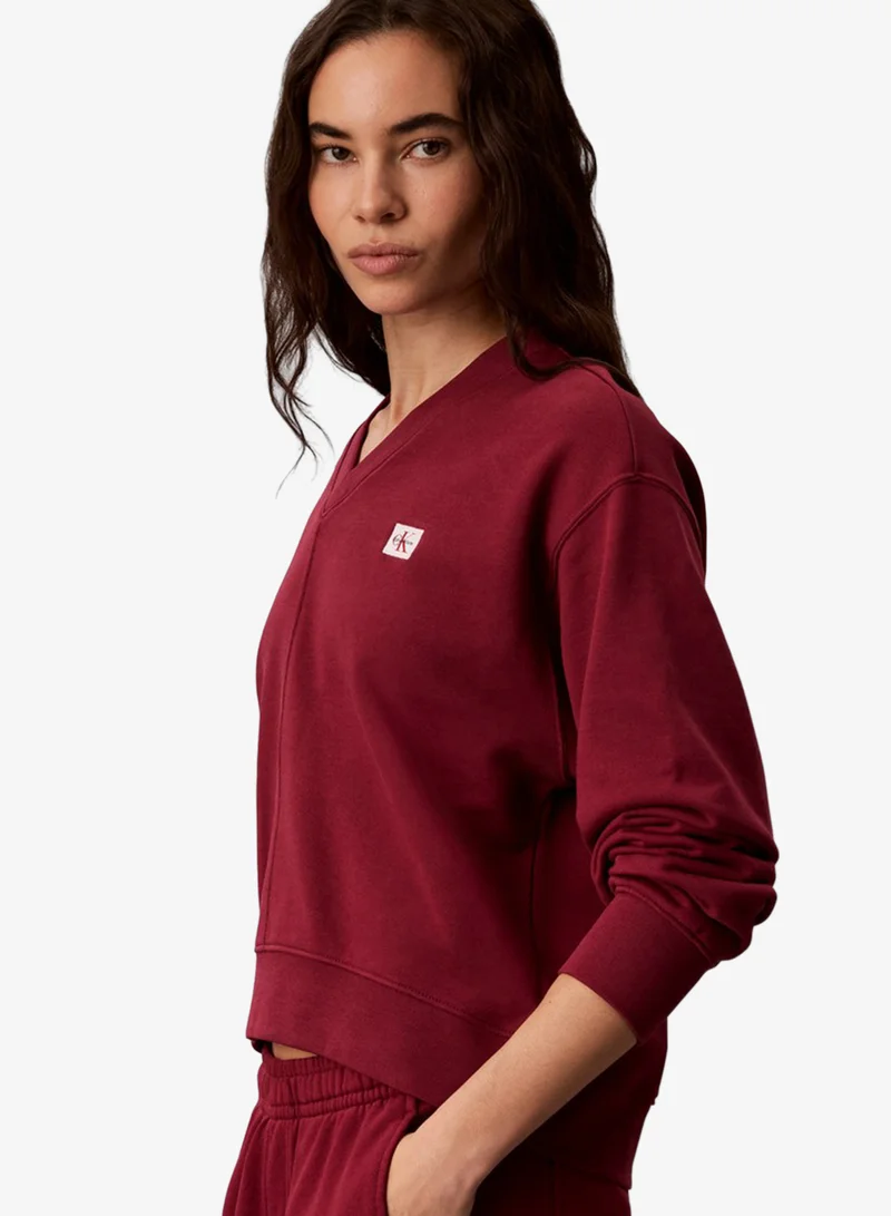 Calvin Klein Jeans  Relaxed Woven Monologo French Terry Sweatshirt for Women | Best Price UAE