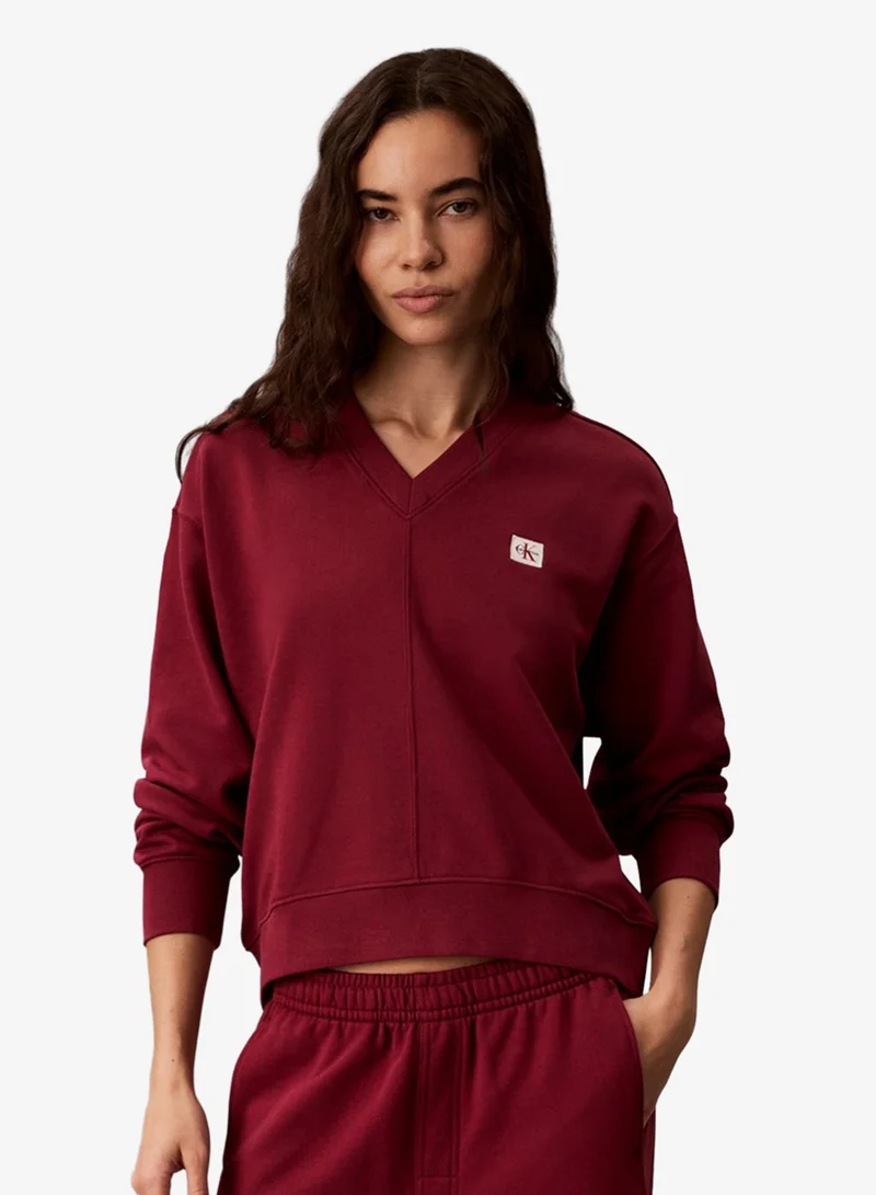 Calvin Klein Jeans Relaxed Woven Monologo French Terry Sweatshirt