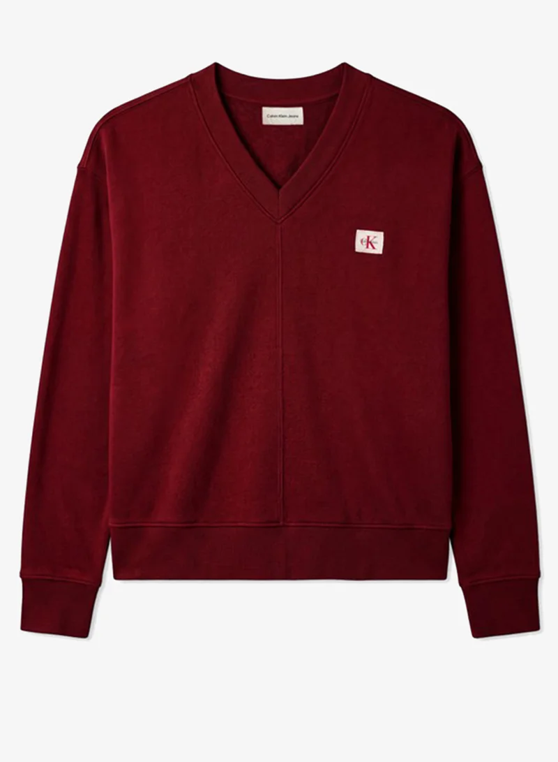 Calvin Klein Jeans  Relaxed Woven Monologo French Terry Sweatshirt for Women | Best Price UAE