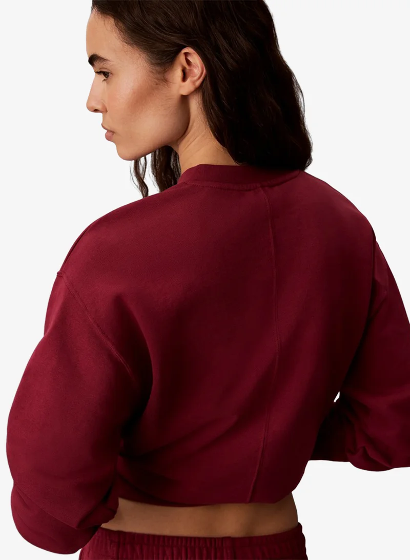 Calvin Klein Jeans  Relaxed Woven Monologo French Terry Sweatshirt for Women | Best Price UAE