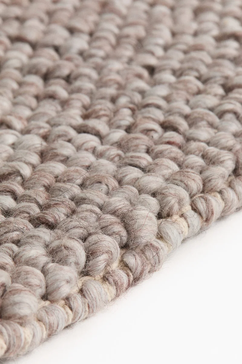 H&M Large textured weave wool-blend rug