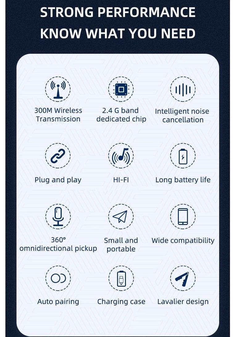 GULFLINK GULFLINK wireless one to two lavalier microphone lighting - Image 2