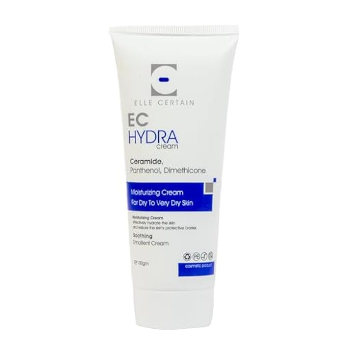 EC Elle Certain EC Hydra Cream Ceramide,Panthenol, Dimethicone Moisturizing Cream For Dry To Very Dry Skin Soothing Emollient 100gm - Image 1