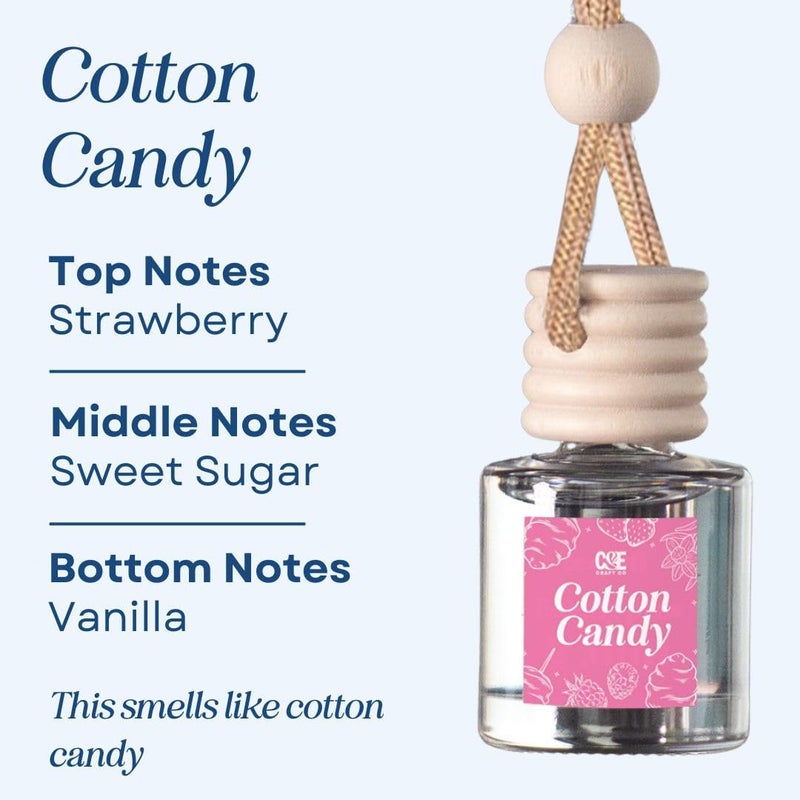 CE CRAFT زيت عطر معلق للسيارة من CANDECraftCo، معطر سيارة أوتوماتيكي للزيوت الأساسية، روائح علاج عطري ناشر للسيارة، طويل الأمد (حلوى القطن) - Image 2