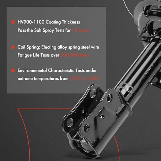 أ-بريميوم زوج أمامي كامل من 2 مجموعة دعامة ونابض لولبي متوافق مع فورد موستانج 2015-2023 جانب السائق والراكب - Image 5