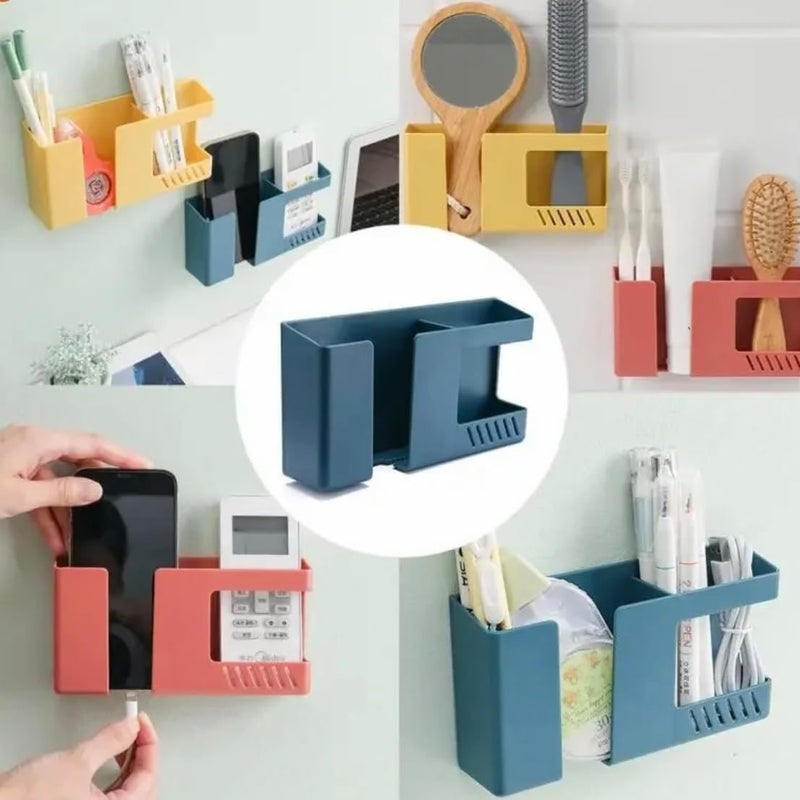 Wall Mounted Remote Control Holder Wall Charger Holder Portable Multi Purpose Organizer for Bedroom Bathroom Office Random Color - Image 4