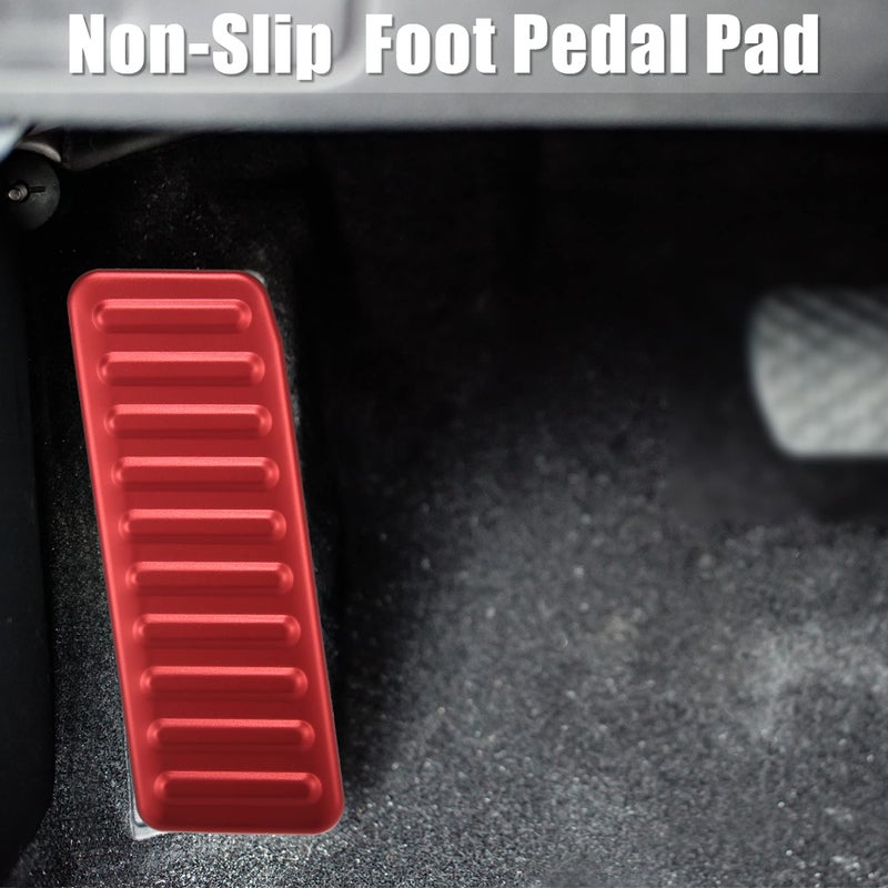 X AUTOHAUX X AUTOHAUX Aluminium Alloy Car Foot Rest Footrest Pedal Dead Pedal Pad Cover Non-Slip for Ford for Mustang 2015-2020 Red - Image 2