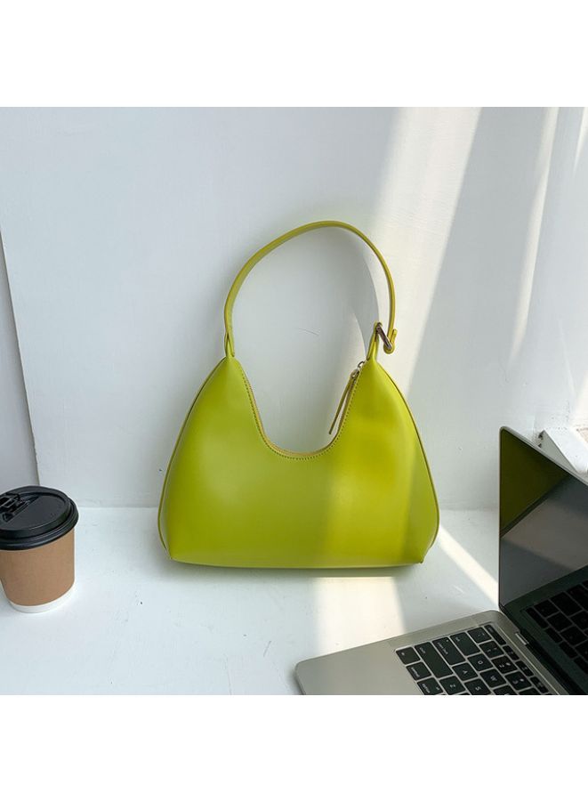 Women's Solid Color Shoulder Bag, Zipper Closure Large Capacity Waterproof Travel Hotel Office Work Handbag, Green - Image 1