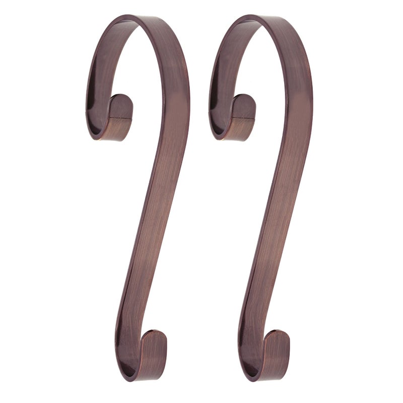 هاوت ديكور مخزونات تخزين Decord Scrolls Haute Scrolls- 2 Pack (المعدن البرونزي الملبد بالزيت)- شنق جوارب عيد الميلاد من رفات من جميع الأشكال والأحجام - Image 1