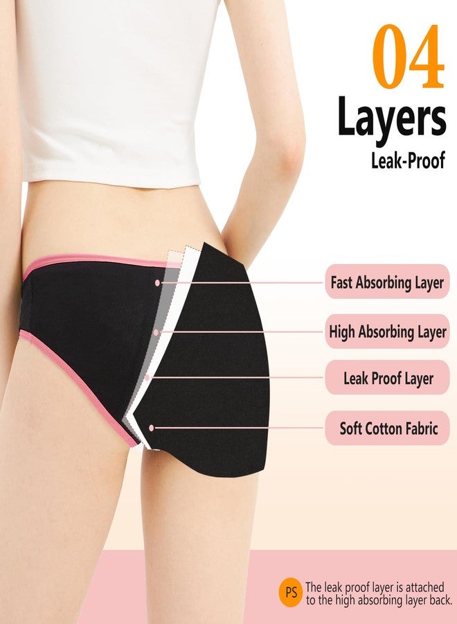 Geronmine Teen Girls Period Panties Heavy Flow High Absorbency First Period Starter Underwear For Teens Menstrual Leakproof Protective Cotton Soft Briefs - Image 3