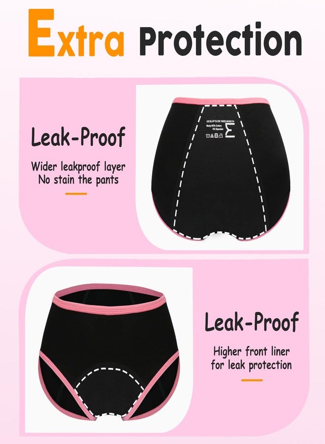 Geronmine Teen Girls Period Panties Heavy Flow High Absorbency First Period Starter Underwear For Teens Menstrual Leakproof Protective Cotton Soft Briefs - Image 5