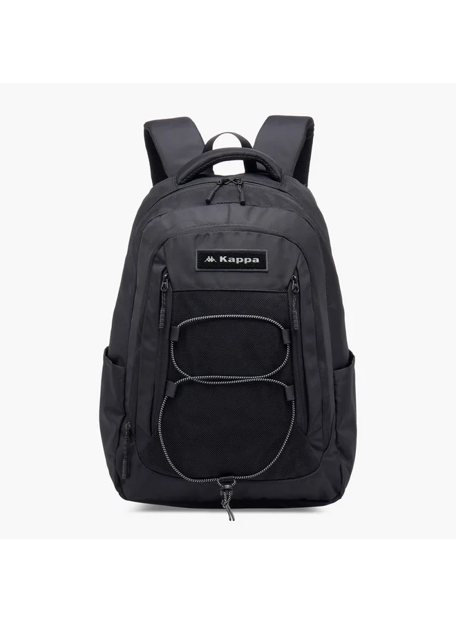 Kappa Unisex Logo Applique Backpack with Adjustable Straps and Zip Closure - 19x32x48 cm