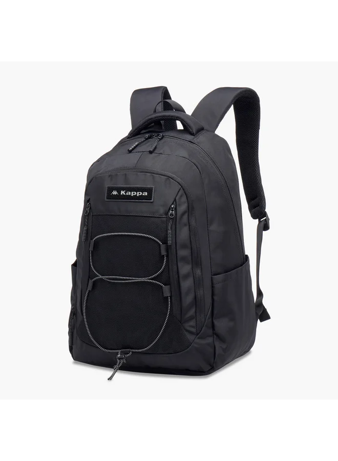 Kappa Unisex Logo Applique Backpack with Adjustable Straps and Zip Closure - 19x32x48 cm