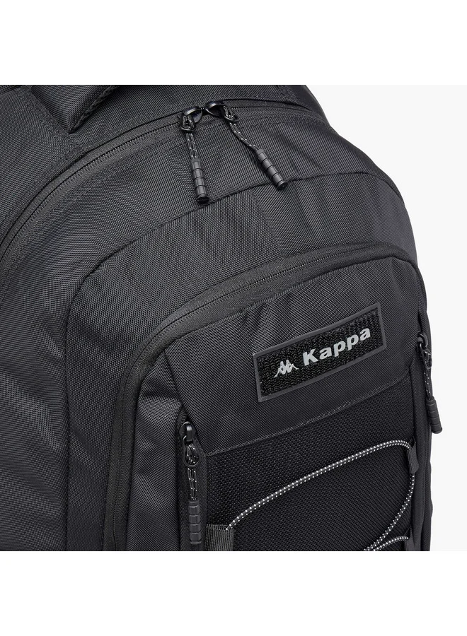 Kappa BLACK Unisex Logo Applique Backpack with Adjustable Straps and Zip Closure - 19x32x48 cm  | Best Price UAE