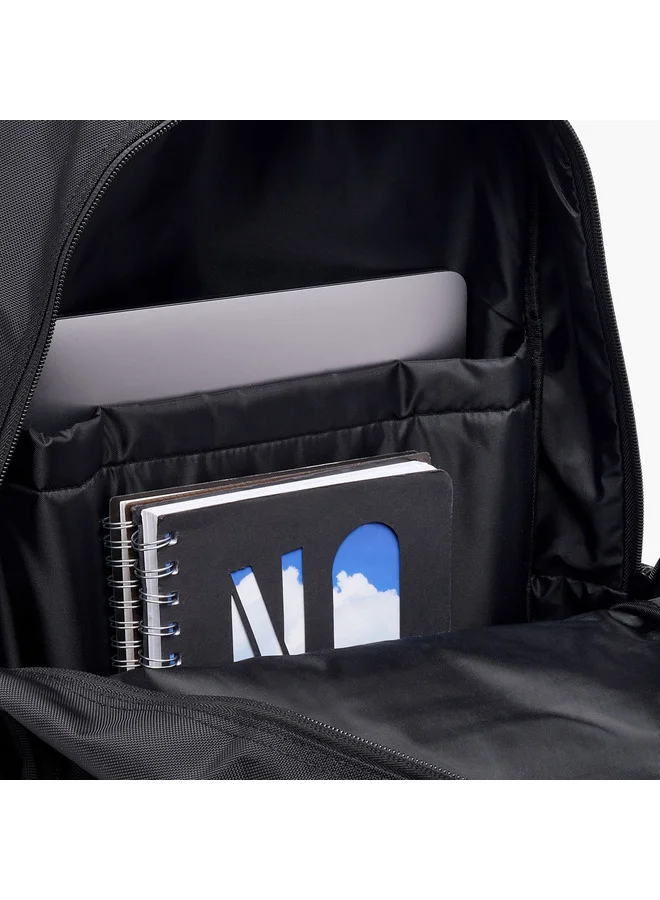 Kappa BLACK Unisex Logo Applique Backpack with Adjustable Straps and Zip Closure - 19x32x48 cm  | Best Price UAE