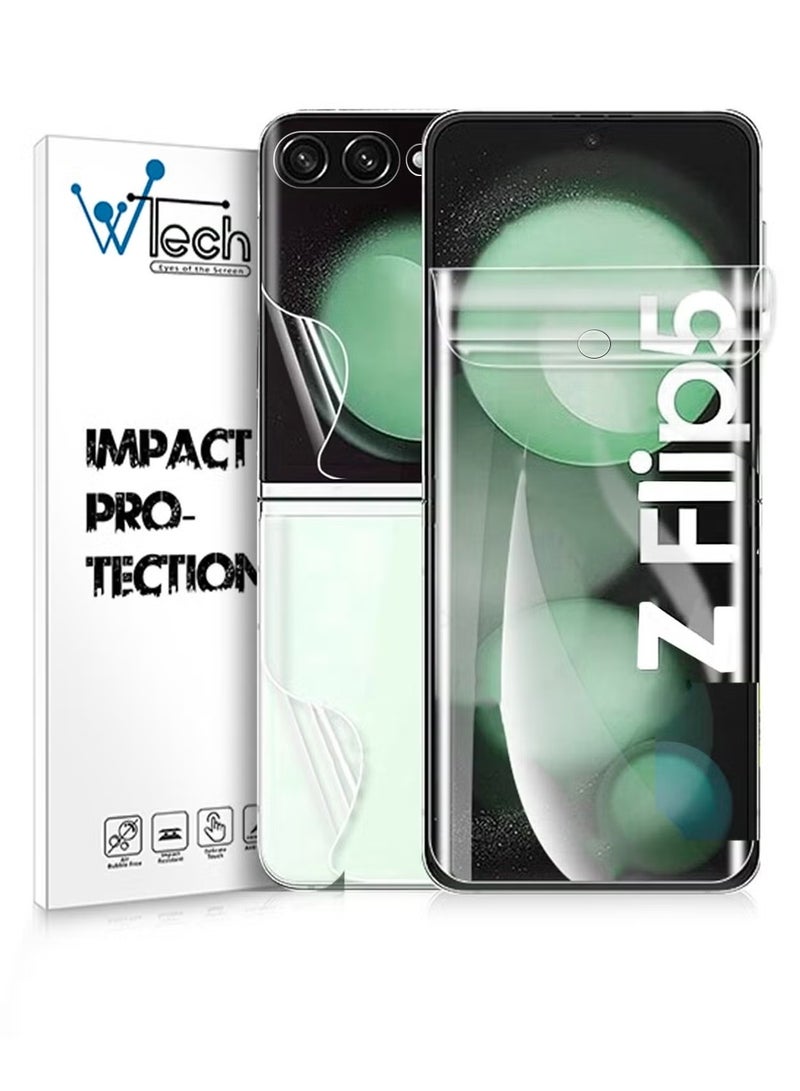 Wtech Samsung Galaxy Z Flip5 5G 2023 Front And Back Screen Protector Transparent Film - Clear