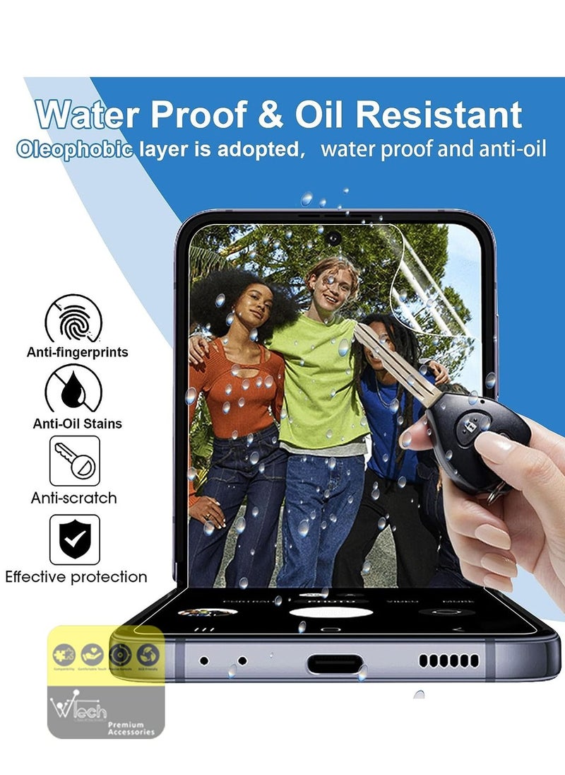 Wtech - Samsung Galaxy Z Flip5 5G 2023 Front And Back Screen Protector Transparent Film - Clear - Image 1