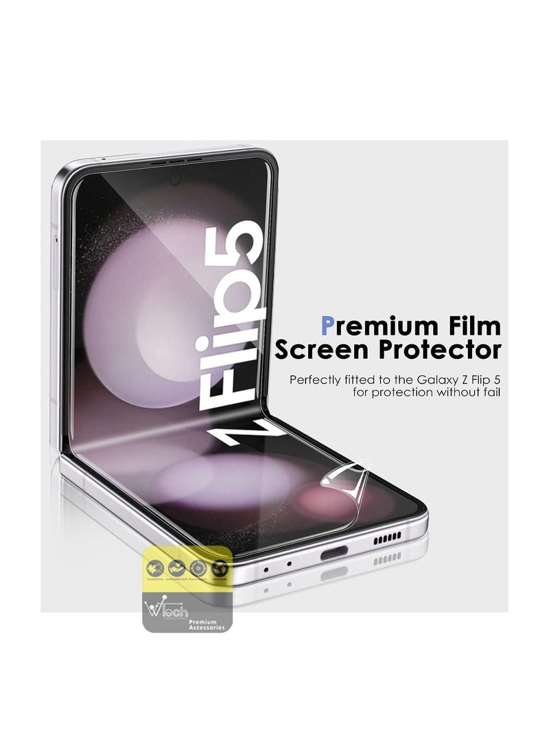 Wtech - Samsung Galaxy Z Flip5 5G 2023 Front And Back Screen Protector Transparent Film - Clear - Image 1