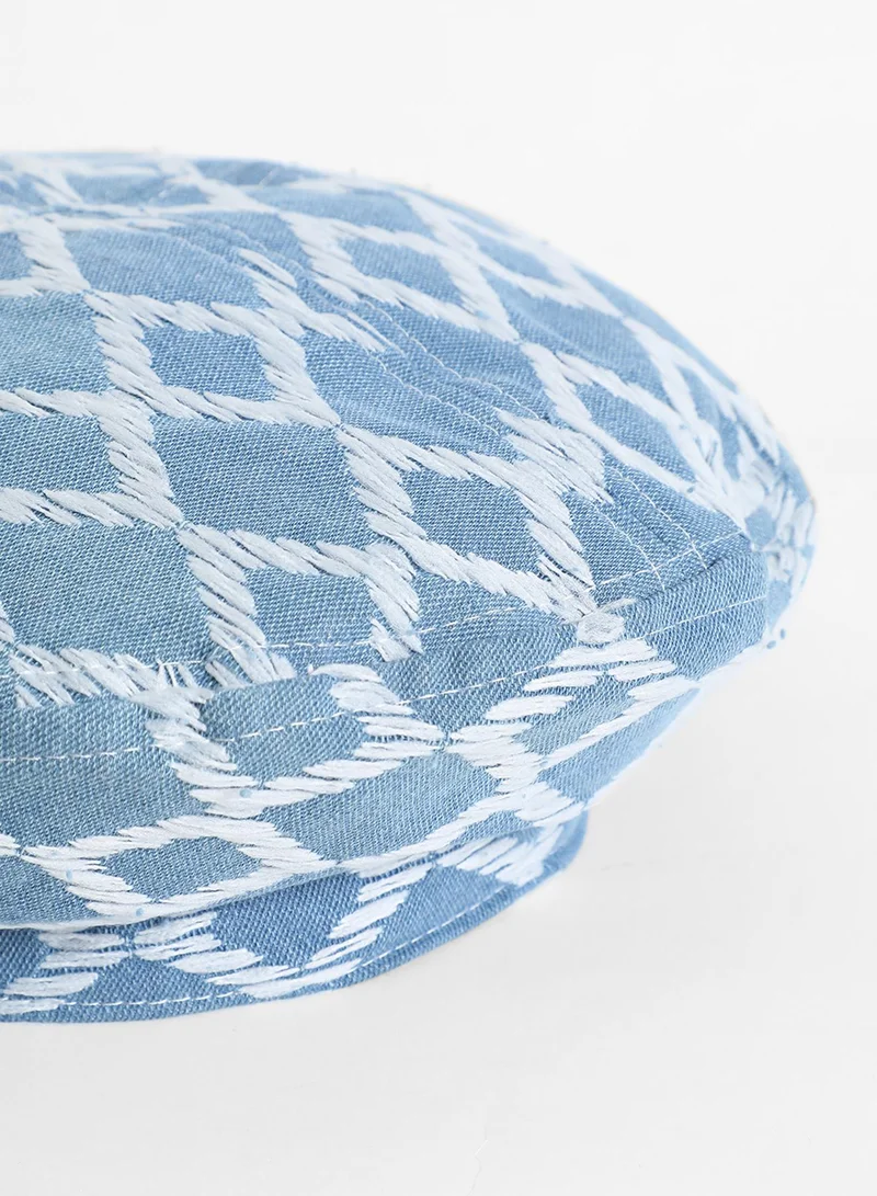 Haute Sauce Geometric Weave Beret Hat