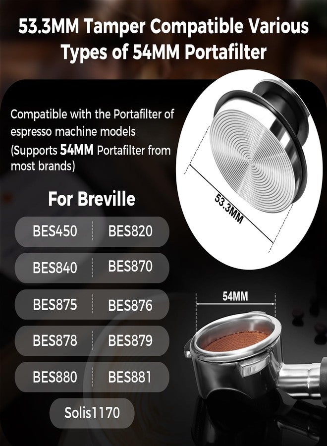 IKAPE 54mm Espresso Tamper Kit 4 in 1 Black, Complete Portafilter accessory set, 53mm Coffee Tamper, WDT Tool, Paper Filters (200pc), Dosing Funnel for Breville Portafilters - Image 2