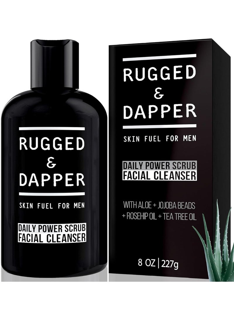 RUGGED & DAPPER - Daily Mens Face Wash + Scrub - 5 Month Supply - Deep Exfoliating Cleanser - Prevents Breakouts - Acne Face Wash Men's - USA Made with Natural Ingredients - Image 1