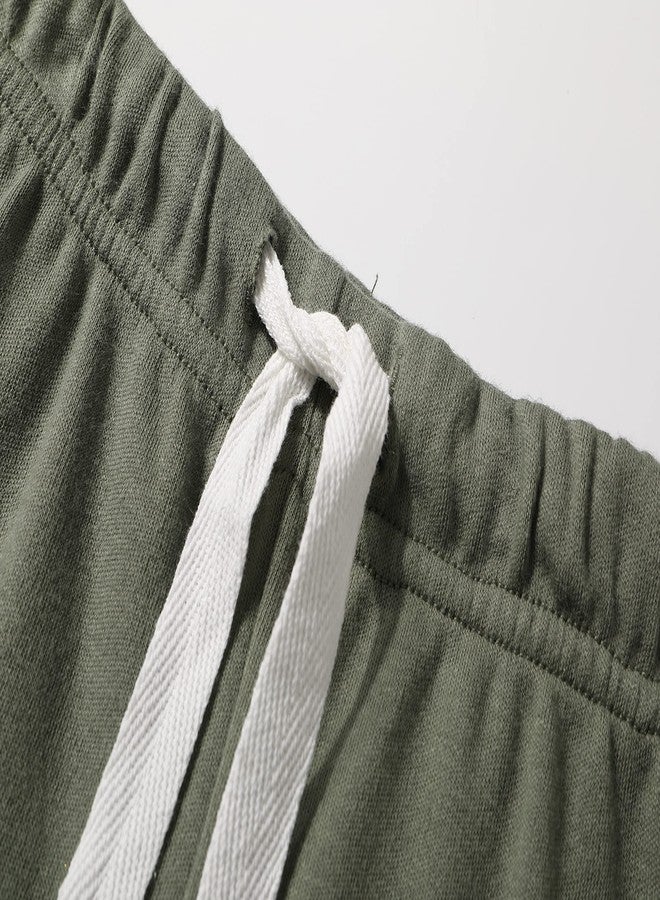 Owlivia Baby Boy Shorts, Toddler Unisex Pull-on Knit Short, Summer Organic Cotton Shorts, 3 Pack Jogger Pants(Olive & Dark Grey & Light Grey, 2 Years) - Image 4