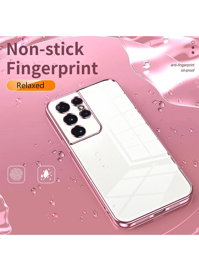 اس-توب جراب لهاتف Samsung Galaxy S21 Ultra 5G، جراب هاتف شفاف مطلي بفتحة دقيقة - Image 4