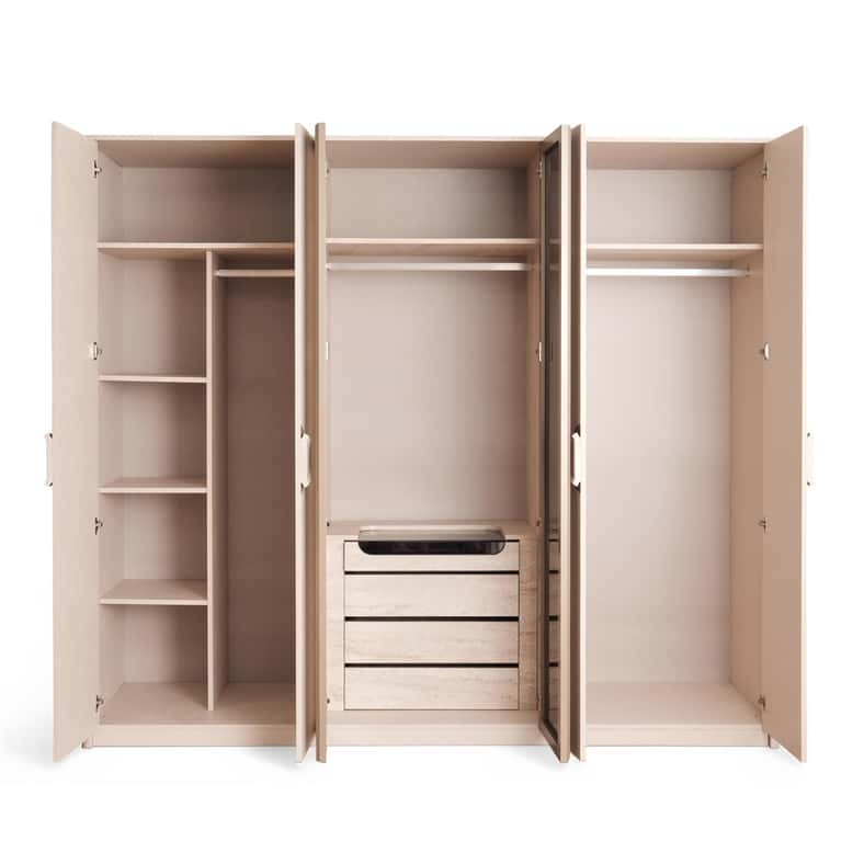 Pan Home DREW 6 DOOR WARDROBE - CREAM - Image 3