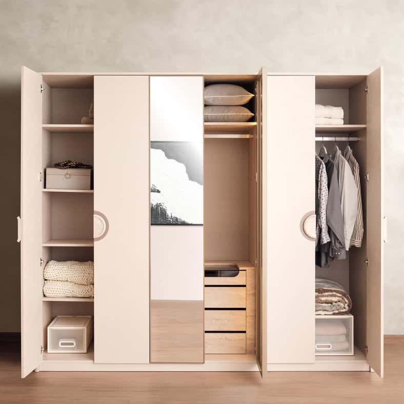 Pan Home DREW 6 DOOR WARDROBE - CREAM - Image 5