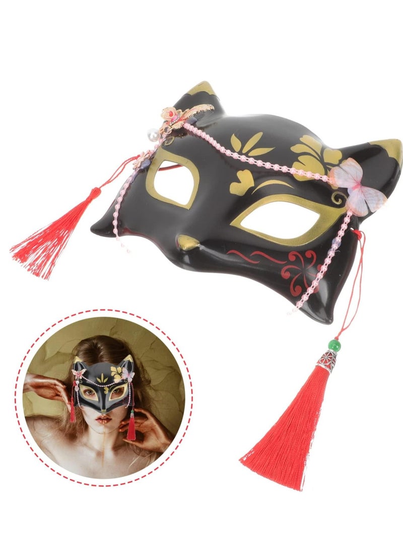 سيوسي Fox Mask, Cosplay Mask Japanese Anime Kabuki Half Face Cat Masks Masquerade Party - Image 4