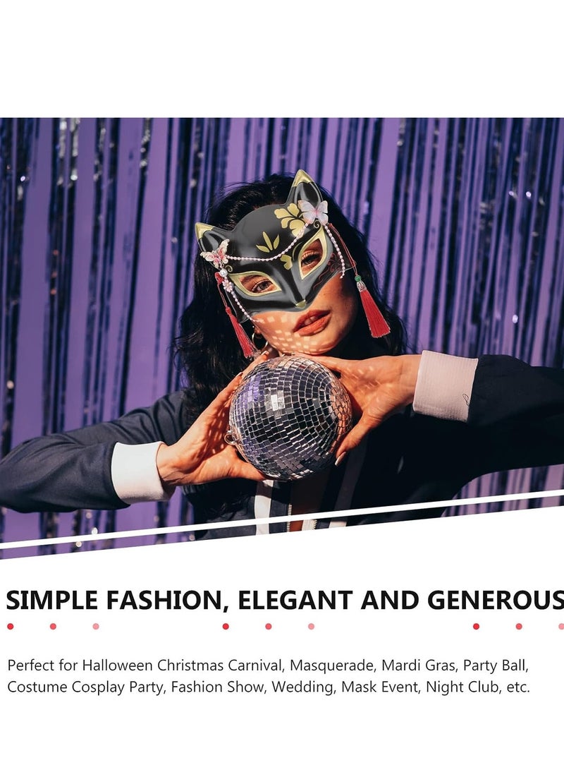سيوسي Fox Mask, Cosplay Mask Japanese Anime Kabuki Half Face Cat Masks Masquerade Party - Image 2