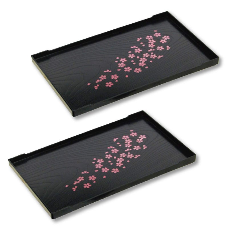 2pack Set Cherry Blossom Pattern Small Tea Serving Tray 10 x 63inches Japanese Style Made in Japan