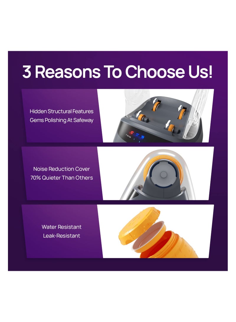 Rock Tumbler Kit for Kids, Hobby Edition includes 9 Rough Gemstones, Polishing Grits, Jewelry Fastenings, Noise Reduction Cover - Educational STEM Science Kit for 8+ Year Old Kids Rock Polisher - Image 5