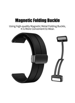 O Ozone Silicone Watch Band For CMF by Nothing Watch Pro Watchband Bracelet,Magnetic Folding Buckle Soft Silicone Replacement Straps for Men Women - Dark Blue  - Image 2