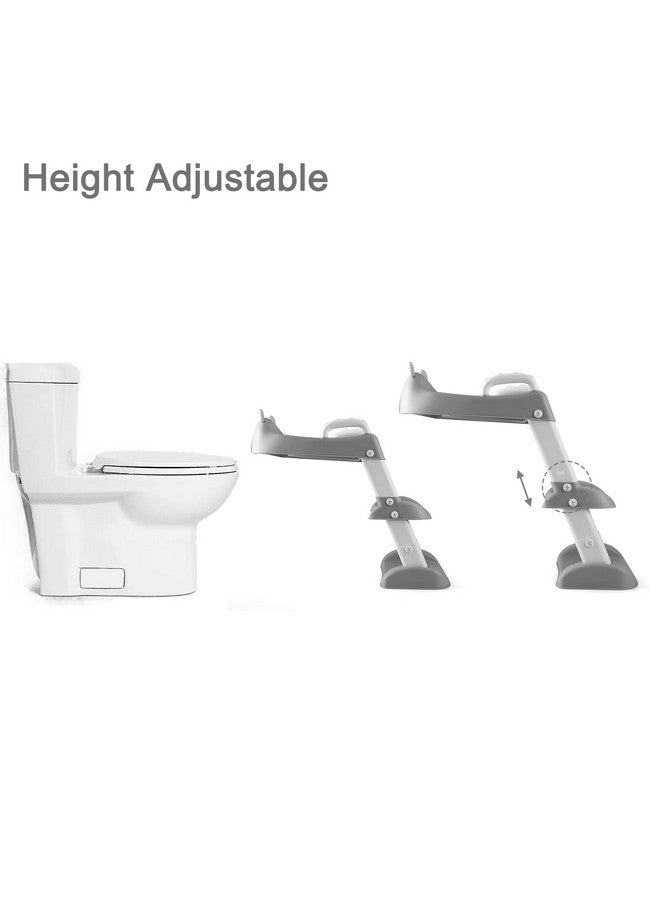 باندا إير مقعد تدريب على استخدام المرحاض من PandaEar مع سلم متدرج، مقعد مريح وآمن مع وسائد مانعة للانزلاق للأطفال الأولاد والبنات والأطفال الصغار (رمادي) - Image 3