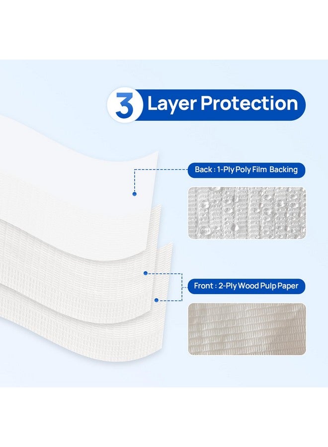 چاي ام يو JMU عبوة من 125 مريلة أسنان للاستخدام مرة واحدة، مرايل أسنان بيضاء، مرايل طبيب أسنان ثلاثية الطبقات، أغطية صينية طبية 13 بوصة × 18 بوصة - Image 1