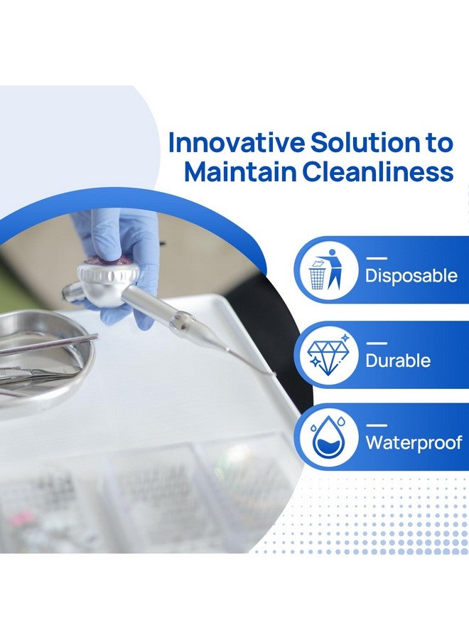 چاي ام يو JMU عبوة من 125 مريلة أسنان للاستخدام مرة واحدة، مرايل أسنان بيضاء، مرايل طبيب أسنان ثلاثية الطبقات، أغطية صينية طبية 13 بوصة × 18 بوصة - Image 3