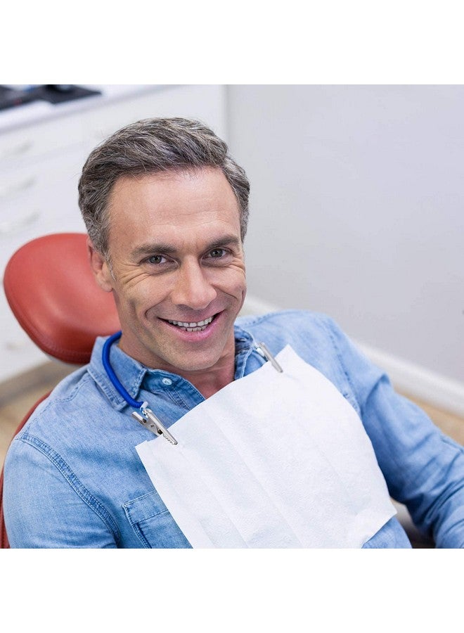 چاي ام يو JMU عبوة من 125 مريلة أسنان للاستخدام مرة واحدة، مرايل أسنان بيضاء، مرايل طبيب أسنان ثلاثية الطبقات، أغطية صينية طبية 13 بوصة × 18 بوصة - Image 4