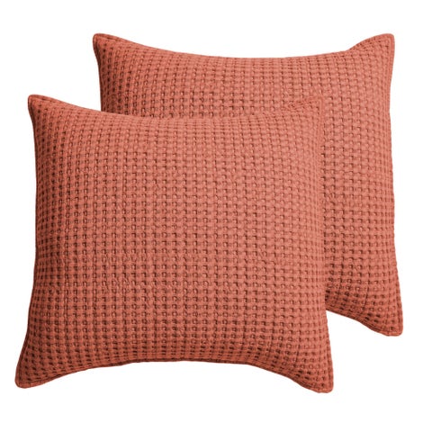 Levtex Home - Mills Waffle - Euro Sham (Set of Two) - Adobe - Sham Size (26 x 26in)