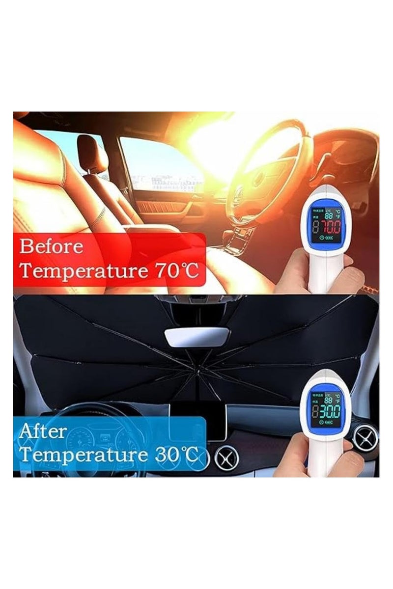 AMM Car Windshield Sun Shade UV Rays Car Umbrella Sun Shade Cover Foldable Reflector Umbrella Sunshade for Cars Fits Most SUVS - Image 3
