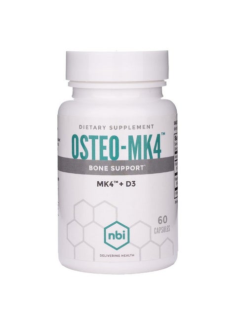 NBI Osteo-MK4 Bone Support | Vitamin D & K Complex | 45mg Vitamin K2 (MK4) for Strong Bone Health & Function | 60ct Veggie Capsules
