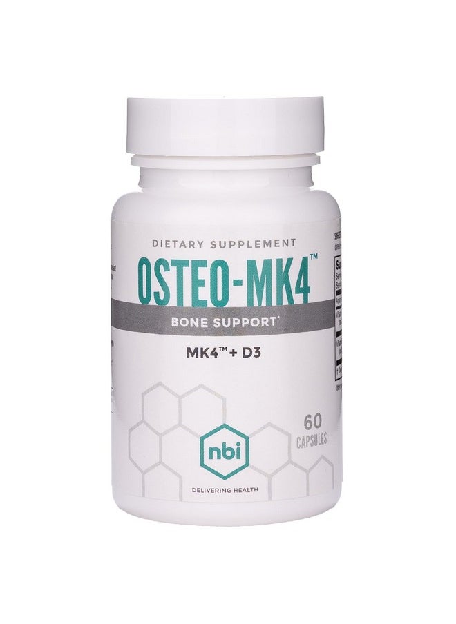 NBI Osteo-MK4 Bone Support | Vitamin D & K Complex | 45mg Vitamin K2 (MK4) for Strong Bone Health & Function | 60ct Veggie Capsules